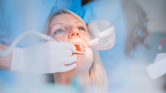 Patient at the dentist's office.