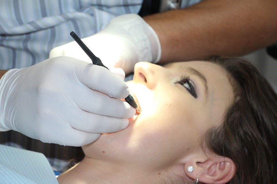 Woman at the dentist